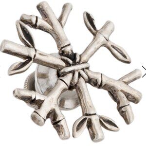 JOHN HARDY STERLING SILVER 925 BAMBOO SNOWFLAKE PIN